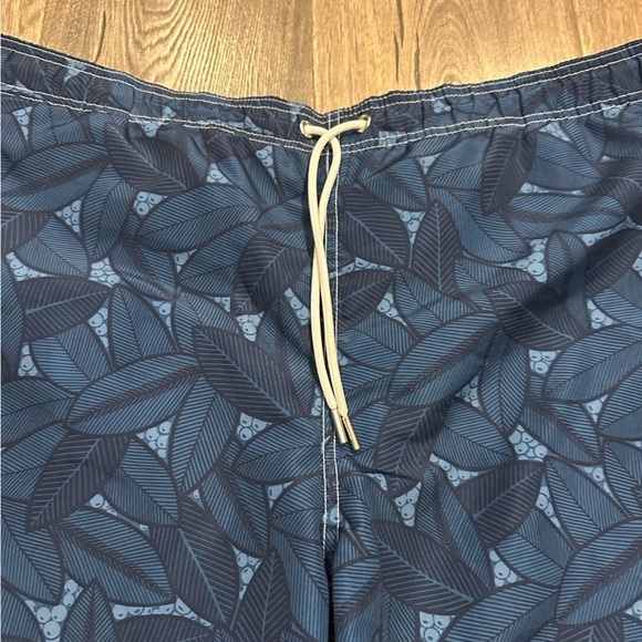 LANDS' END Mens Swim Trunks Ocean Water Blue Tropical Large 36-38 Vacation Lined - Picture 2 of 11